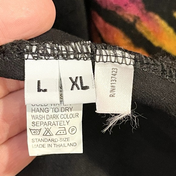 The Collection Royal Tie Dye Tunic Cardigan Open Front Duster Black Rainbow L XL - Picture 7 of 8